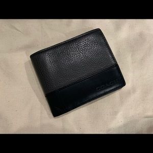 Men’s coach black and grey leather wallet